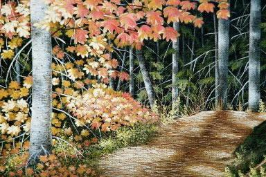"Icicle Ridge Creek Path" oil painting of a path in Leavenworth WA